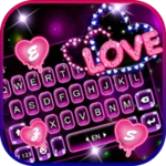 neon love theme android application logo